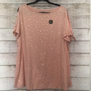 Lane Bryant peekaboo shoulder tee